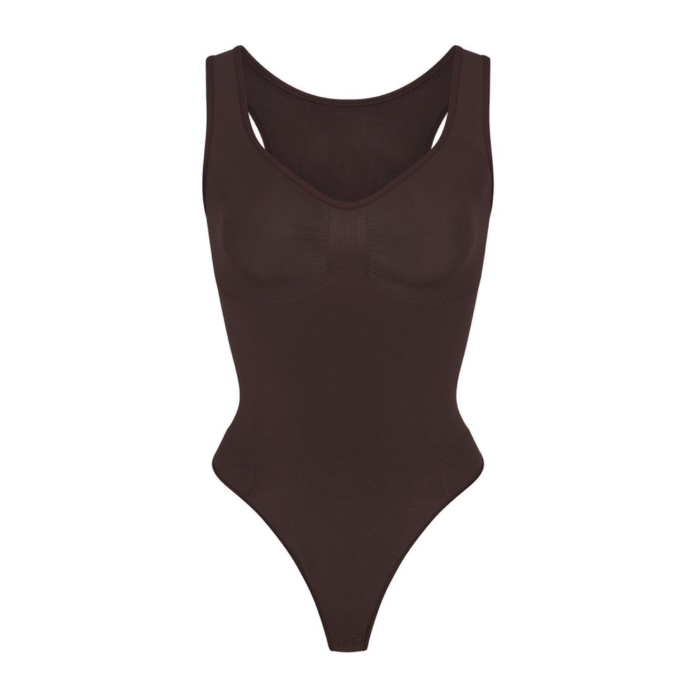 🤎NEW SKIMS SEAMLESS SCOOP NECK SCULPTING THONG BODYSUIT IN ESPRESSO XXS